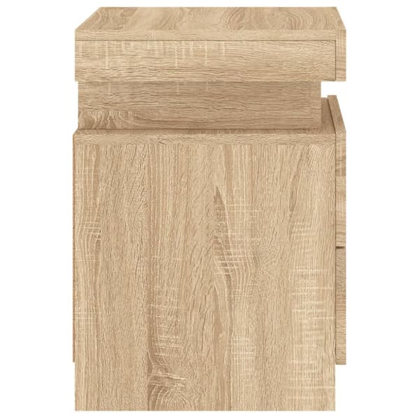 vidaXL Sängbord med LED-lampor 2 st sonoma-ek 35x39x55 cm - Nattduksbord