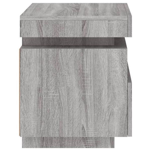 vidaXL Yöpöytä LED-valoilla harmaa Sonoma 40x39x48,5 cm - Yöpöydät