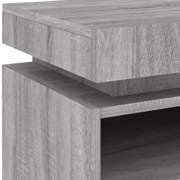 vidaXL Yöpöytä LED-valoilla harmaa Sonoma 40x39x48,5 cm - Yöpöydät