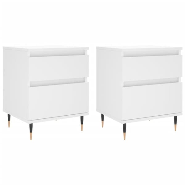 vidaXL sengeborde 2 stk. 40x35x50 cm konstrueret træ hvid - Natborde
