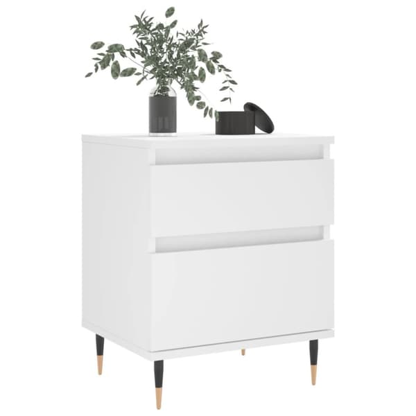 vidaXL sengeborde 2 stk. 40x35x50 cm konstrueret træ hvid - Natborde