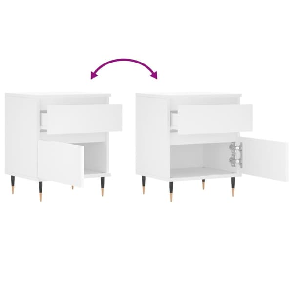 vidaXL sengeborde 2 stk. 40x35x50 cm konstrueret træ hvid -  Natborde