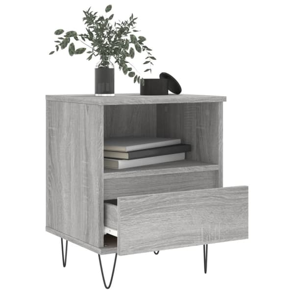 vidaXL sengebord 40x35x50 cm konstrueret træ grå sonoma-eg - Natborde
