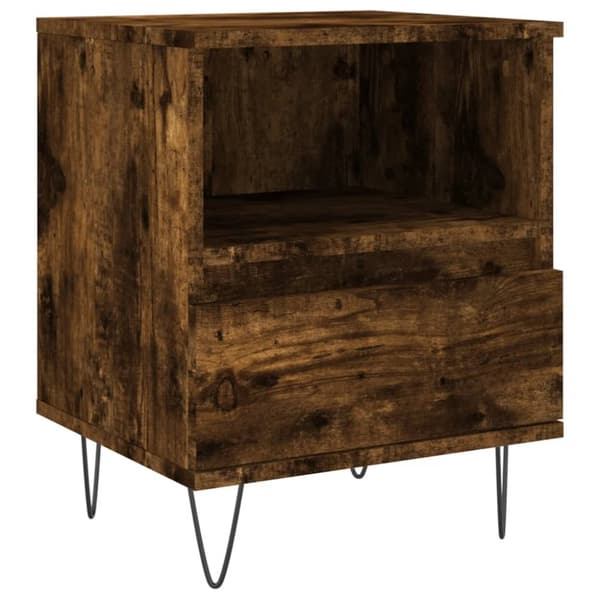 vidaXL Sängbord rökfärgad ek 40x35x50 cm konstruerat trä -  Nattduksbord