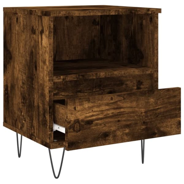 vidaXL Sängbord rökfärgad ek 40x35x50 cm konstruerat trä -  Nattduksbord