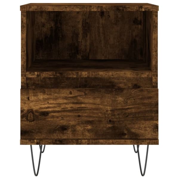 vidaXL Sängbord rökfärgad ek 40x35x50 cm konstruerat trä - Nattduksbord