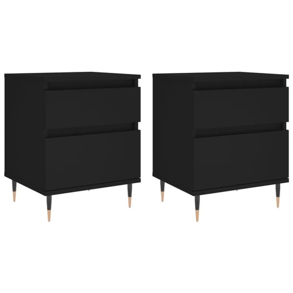 vidaXL sengeborde 2 stk. 40x35x50 cm konstrueret træ sort -  Natborde