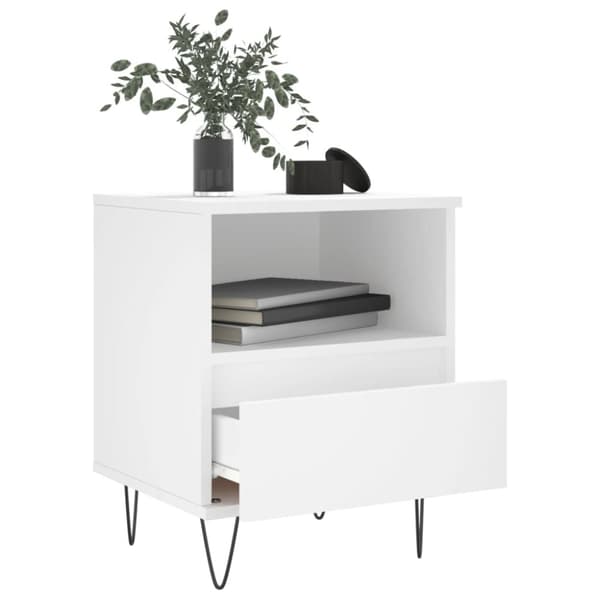 vidaXL sengebord 40x35x50 cm konstrueret træ hvid -  Natborde