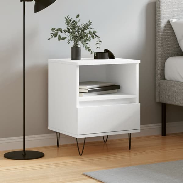 vidaXL sengebord 40x35x50 cm konstrueret træ hvid - Natborde
