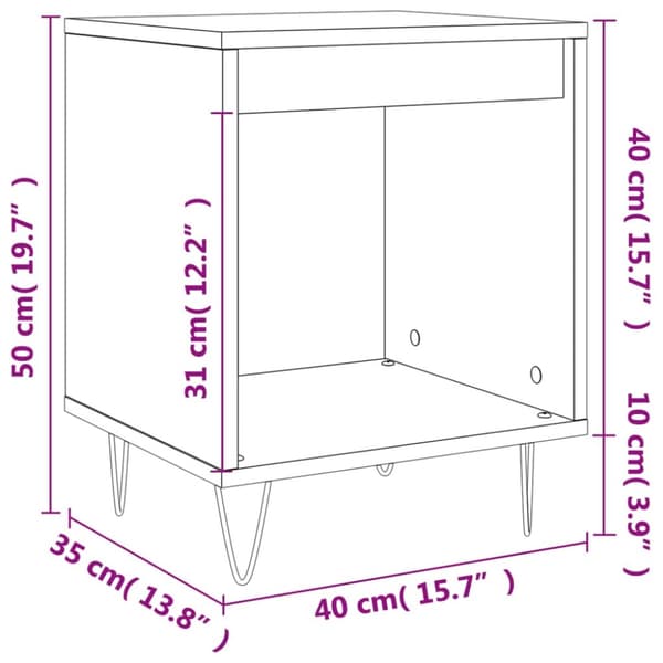 vidaXL Yöpöydät 2 kpl musta 40x35x50 cm tekninen puu -  Yöpöydät