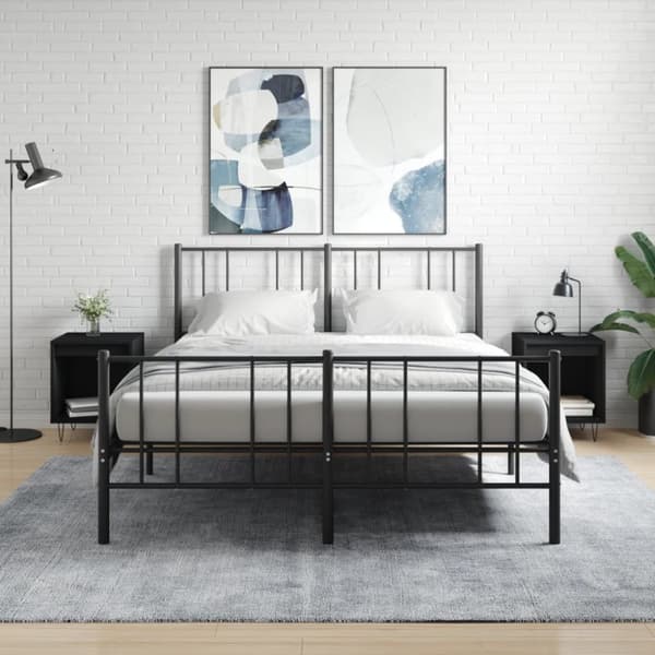 vidaXL Yöpöydät 2 kpl musta 40x35x50 cm tekninen puu -  Yöpöydät