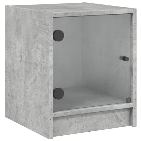 vidaXL sengeborde 2 stk. med glaslåger 35x37x42 cm betongrå - Natborde
