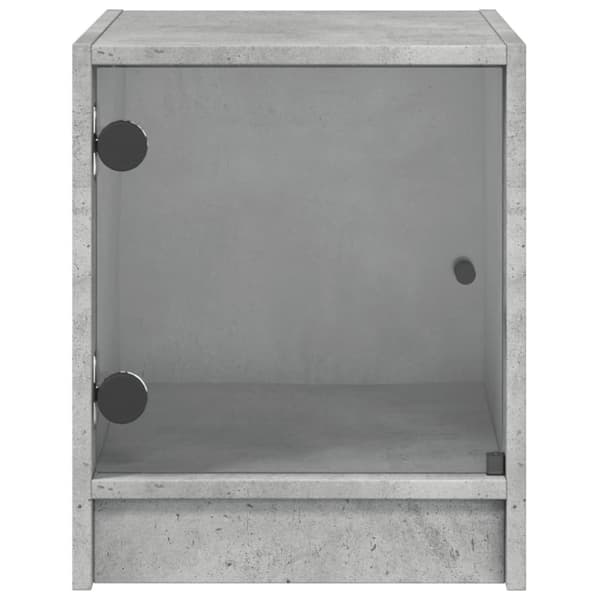 vidaXL sengeborde 2 stk. med glaslåger 35x37x42 cm betongrå - Natborde