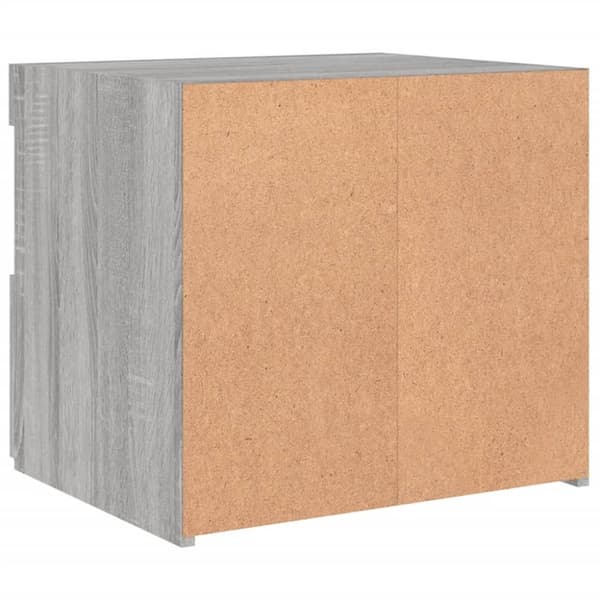 vidaXL sengebord med LED-lys 50x40x45 cm grå sonoma-eg -  Natborde