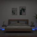Pikkukuva 1 / 10: vidaXL Yöpöytä LED-valoilla 2 kpl valkoinen 40x39x37 cm -  Yöpöydät