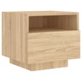 Miniatyrbillede 6 af 11: vidaXL sengebord med LED-lys 40x39x37 cm sonoma-eg -  Natborde