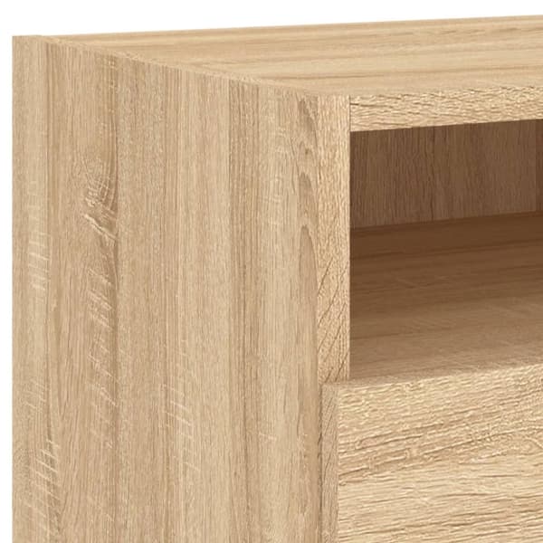 vidaXL sengebord med LED-lys 40x39x37 cm sonoma-eg - Natborde
