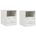 Miniatyrbillede 3 af 11: vidaXL sengeborde 2 stk. 34,5x39x44 cm stål hvid