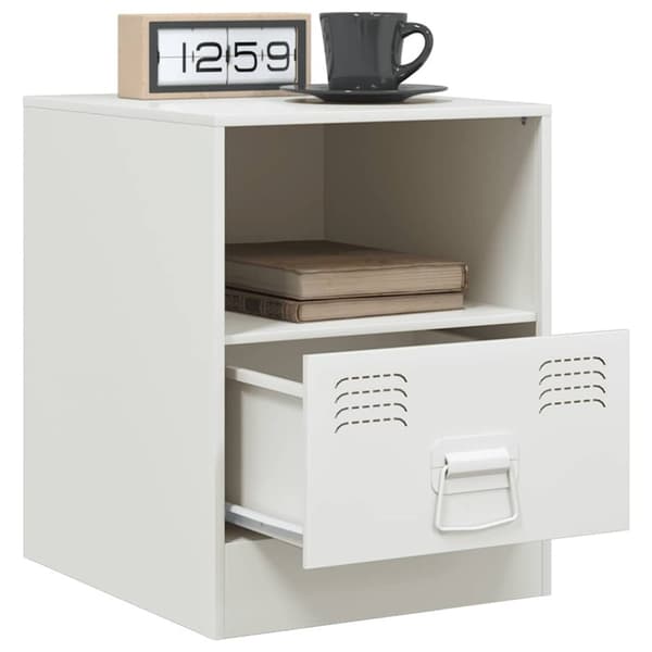 vidaXL sengeborde 2 stk. 34,5x39x44 cm stål hvid