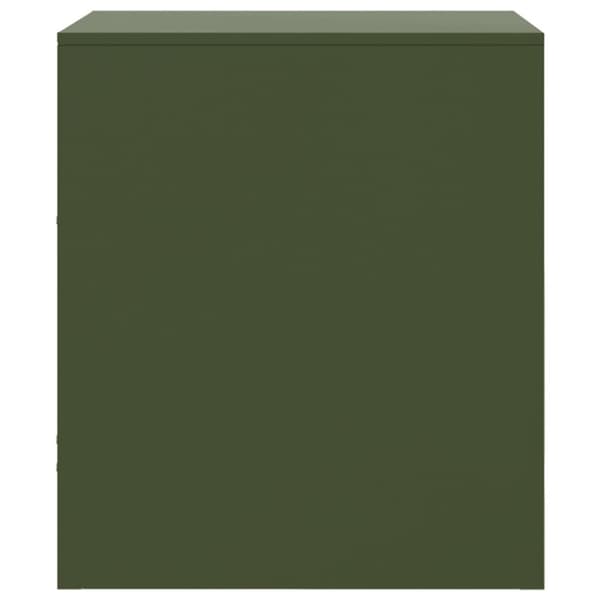 vidaXL sengeborde 2 stk. 34,5x39x44 cm stål olivengrøn