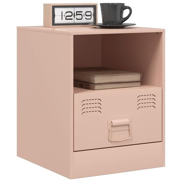 vidaXL Sängskåp rosa 34,5x39x44 cm stål