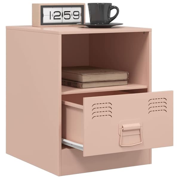 vidaXL Sängskåp rosa 34,5x39x44 cm stål