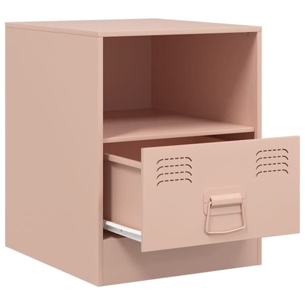 vidaXL Sängskåp rosa 34,5x39x44 cm stål