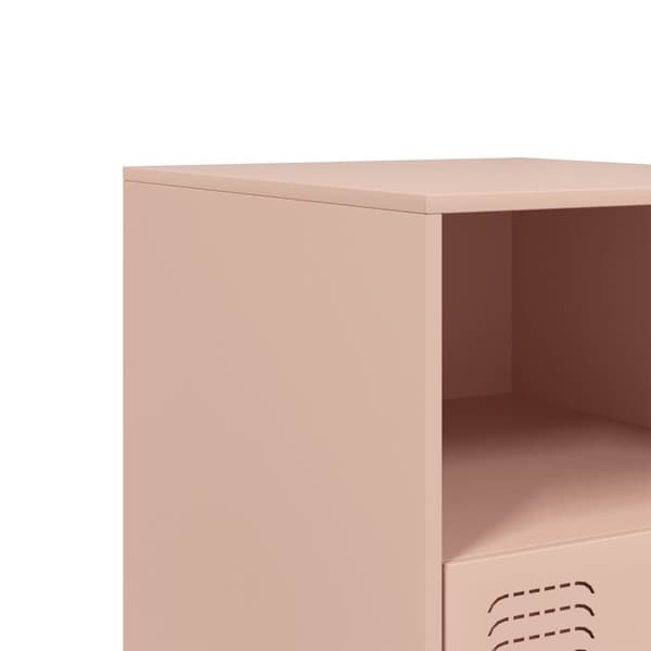 vidaXL Sängskåp rosa 34,5x39x44 cm stål