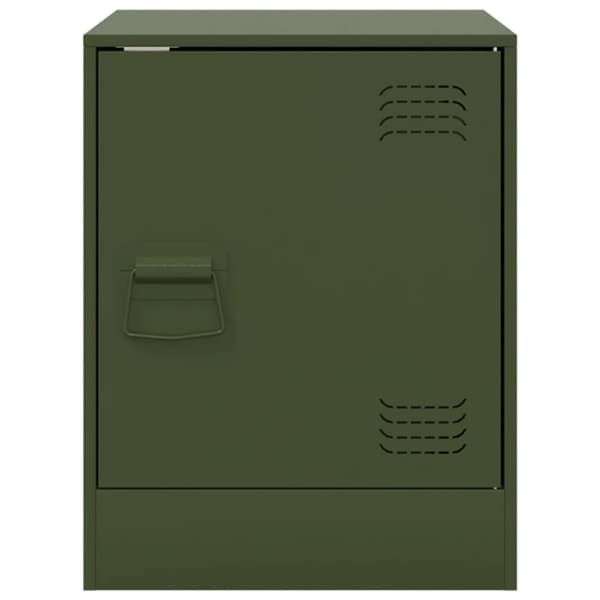 vidaXL sengeborde 2 stk. 34,5x39x44 cm stål olivengrøn