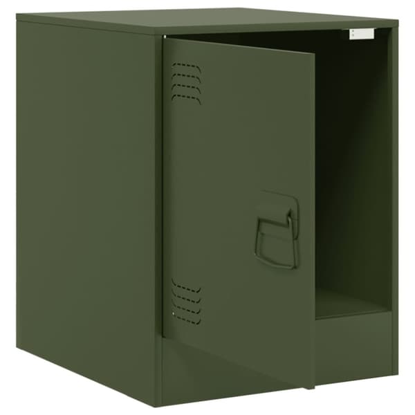 vidaXL sengeborde 2 stk. 34,5x39x44 cm stål olivengrøn