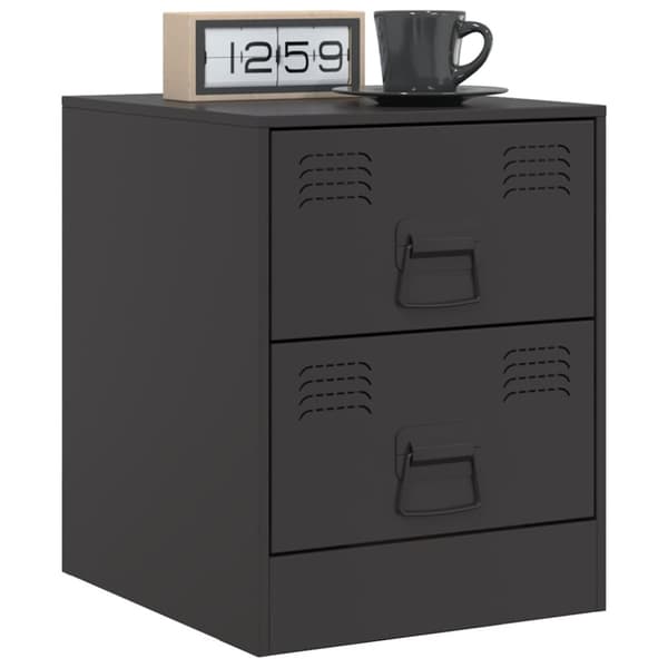 vidaXL Nattbord 2 stk svart 34,5x39x44 cm stål