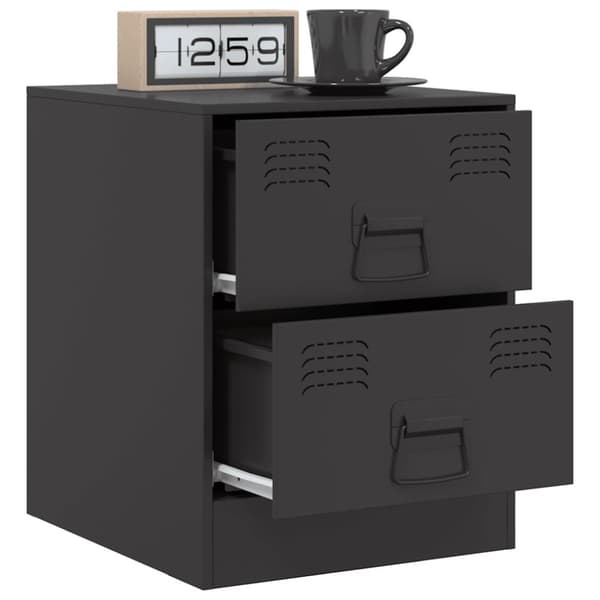 vidaXL Nattbord 2 stk svart 34,5x39x44 cm stål