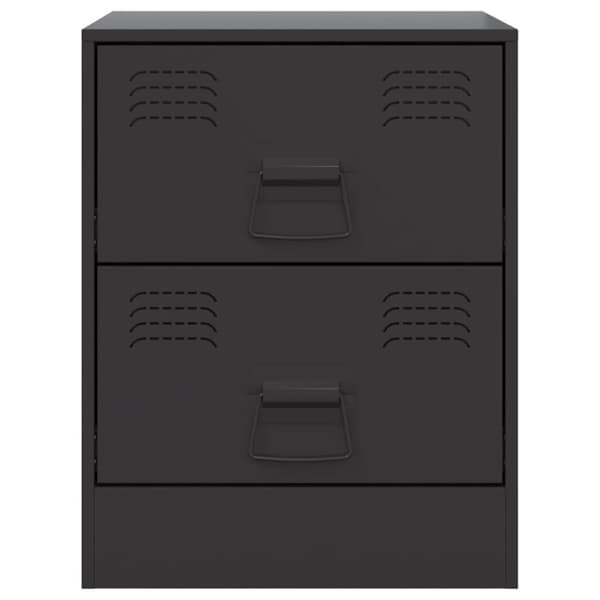 vidaXL Nattbord 2 stk svart 34,5x39x44 cm stål