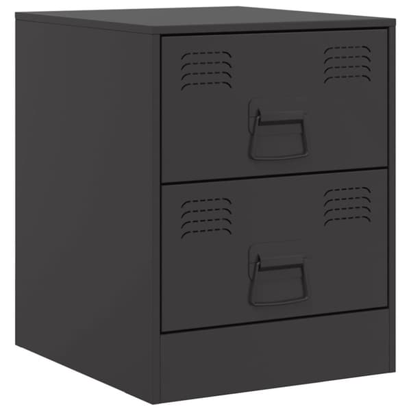 vidaXL Nattbord 2 stk svart 34,5x39x44 cm stål