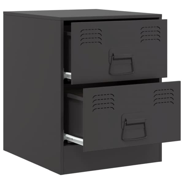 vidaXL Nattbord 2 stk svart 34,5x39x44 cm stål