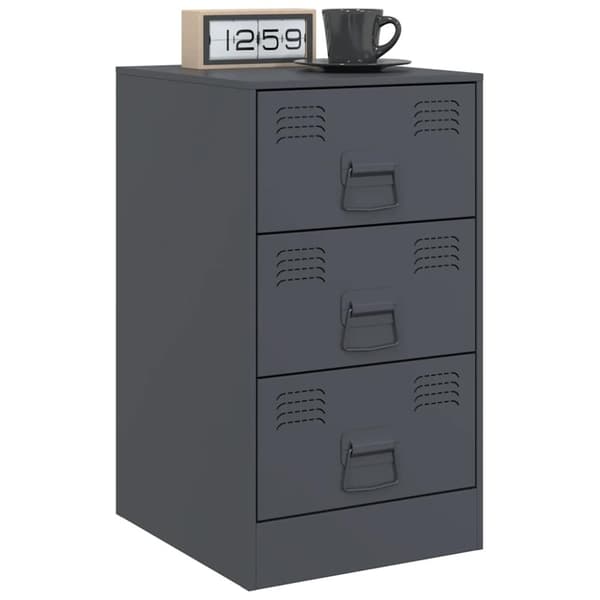 vidaXL Nattbord 2 stk antrasitt 34,5x39x62 cm stål