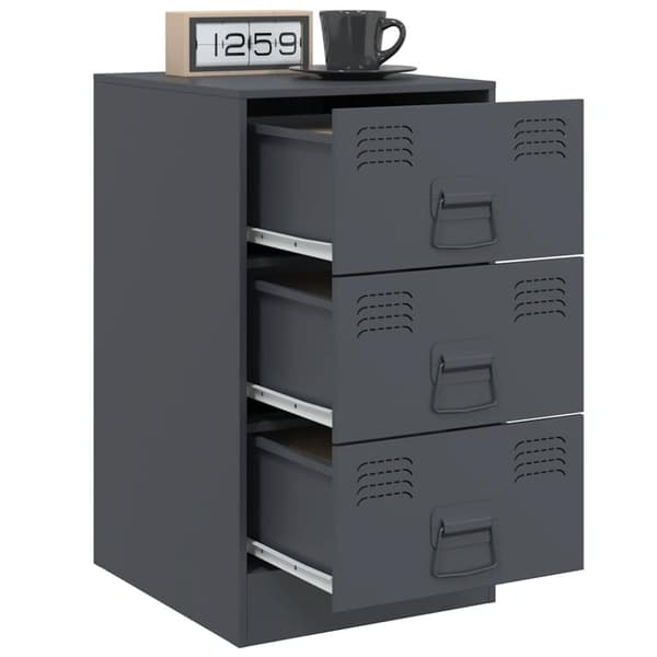 vidaXL Nattbord 2 stk antrasitt 34,5x39x62 cm stål