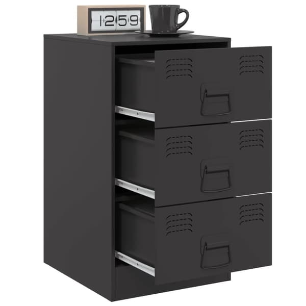 vidaXL sengebord 34,5x39x62 cm stål sort