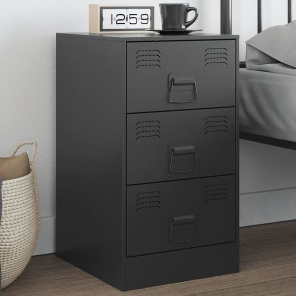 vidaXL sengebord 34,5x39x62 cm stål sort