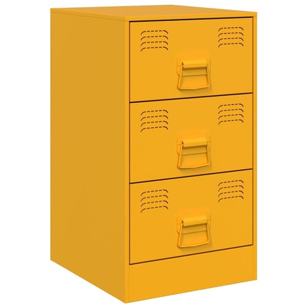 vidaXL Yöpöydät 2 kpl sinapinkeltainen 34,5x39x62 cm teräs