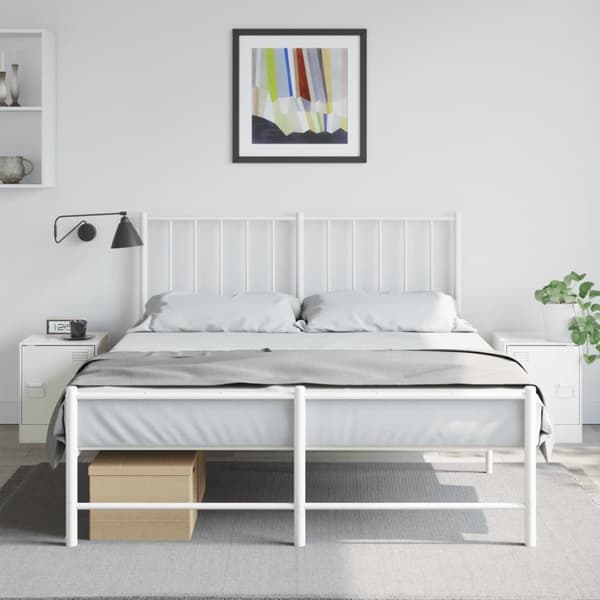 vidaXL sengeborde 2 stk. 34,5x39x44 cm stål hvid