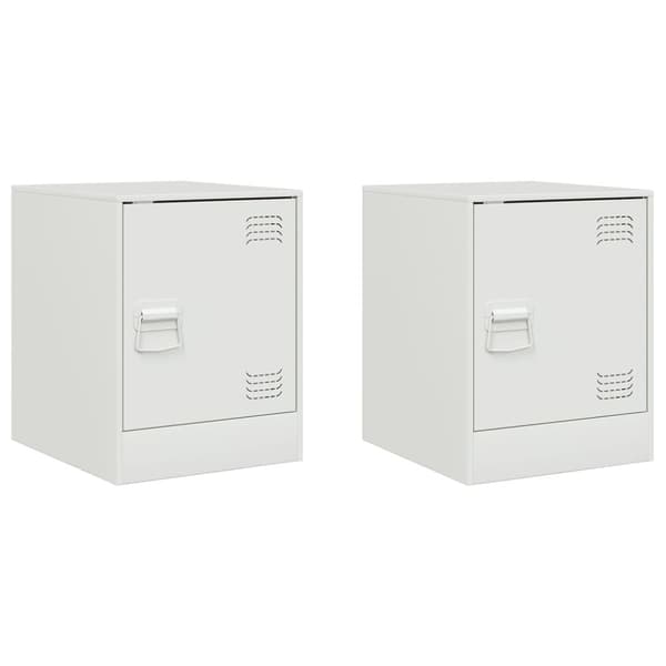 vidaXL sengeborde 2 stk. 34,5x39x44 cm stål hvid