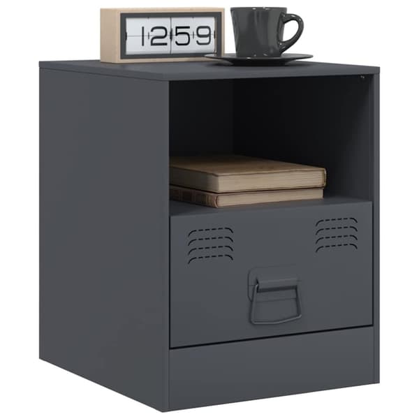 vidaXL Yöpöydät 2 kpl antrasiitti 34,5x39x44 cm teräs