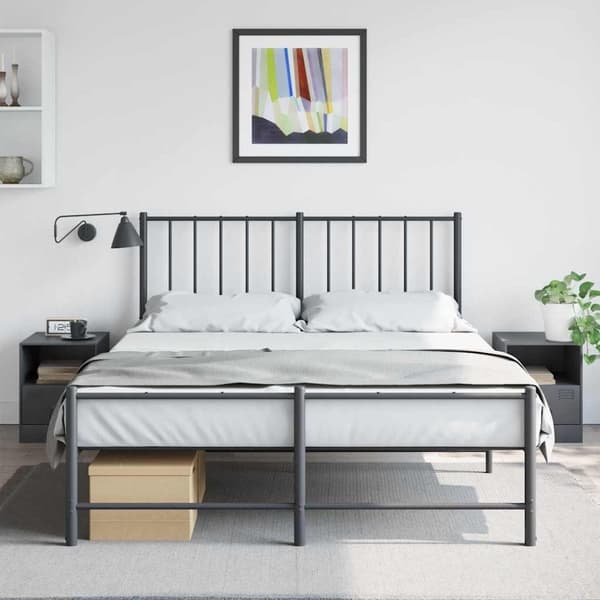 vidaXL Yöpöydät 2 kpl antrasiitti 34,5x39x44 cm teräs