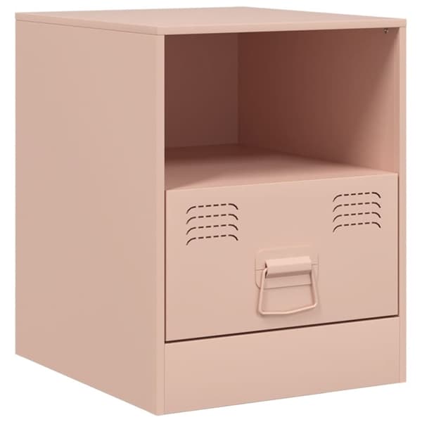 vidaXL sengeborde 2 stk. 34,5x39x44 cm stål lyserød