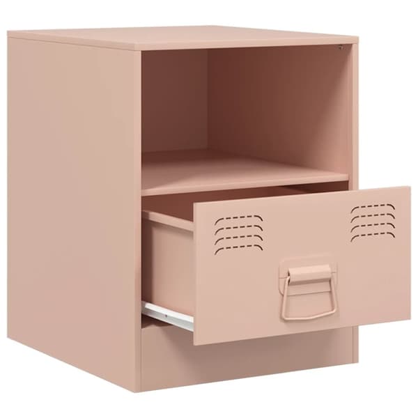 vidaXL sengeborde 2 stk. 34,5x39x44 cm stål lyserød