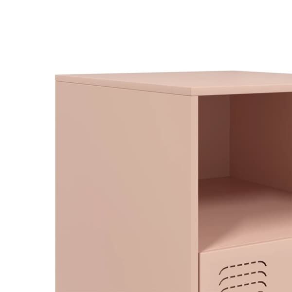 vidaXL sengeborde 2 stk. 34,5x39x44 cm stål lyserød