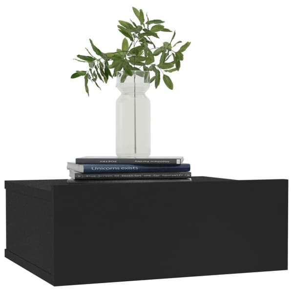 The Living Store svævende natborde 2 stk. 40 x 30 x 15 cm spånplade sort - Natborde
