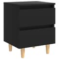 Pikkukuva 3 / 8: The Living Store Yöpöytä täysmäntyiset jalat musta 40x35x50cm -  Yöpöydät