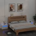 Miniatyrbillede 2 af 11: The Living Store sengeborde med LED-lys 2 stk. 60x35x40 cm hvid -  Natborde